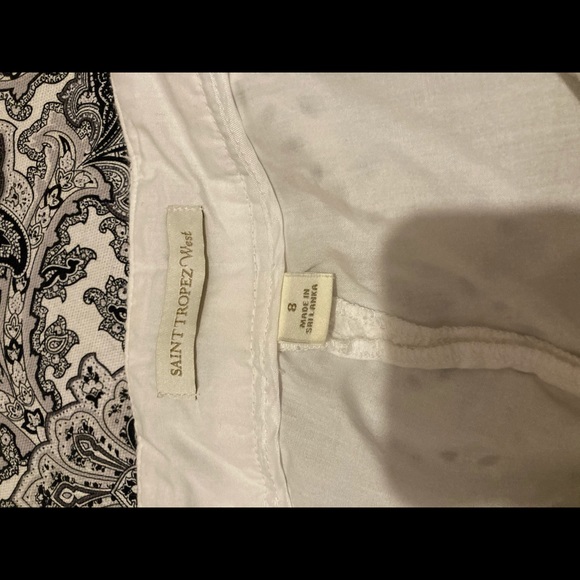 SAN TROPEZ WEST sz8 WHITE EYELET PATTERNED SHORTS - Picture 5 of 5